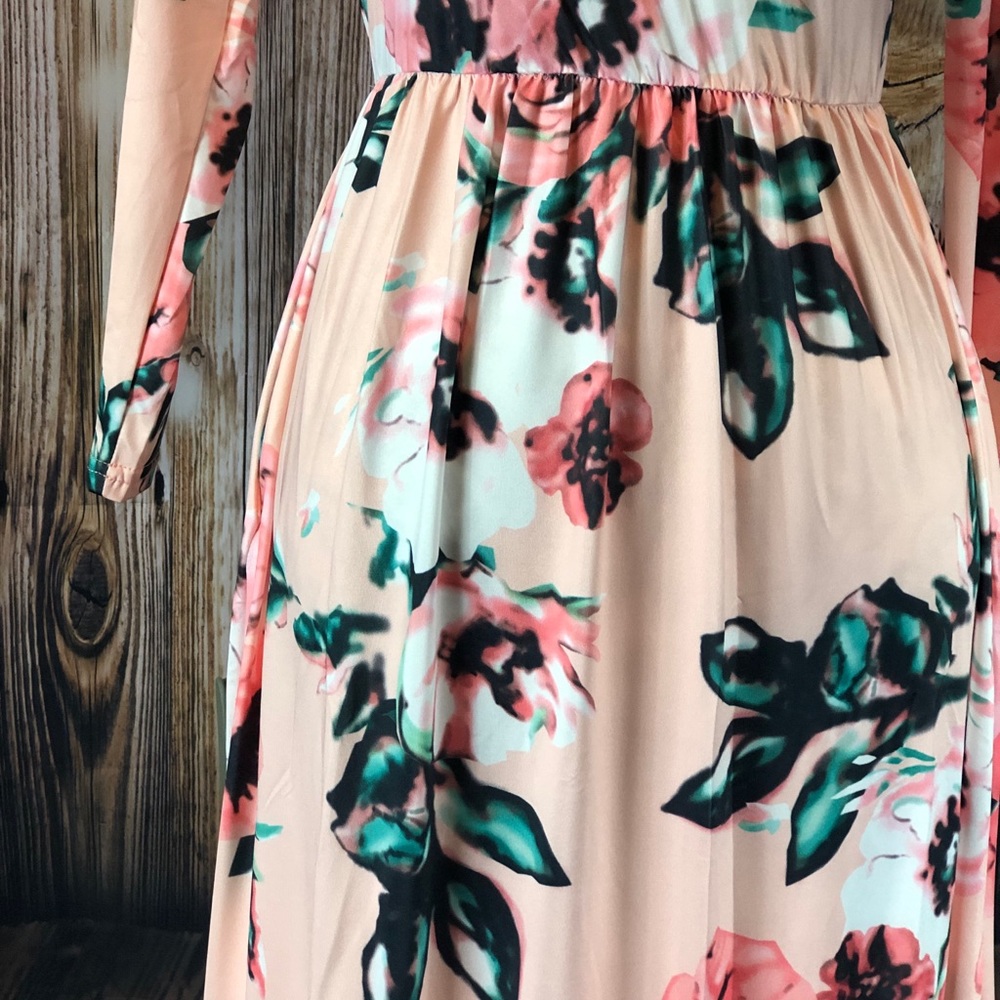 Floral Printed Pink Maxi Dress various sizes! - Picture 3 of 8